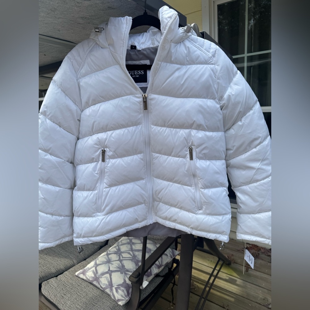 Guess White Quilted Jacket